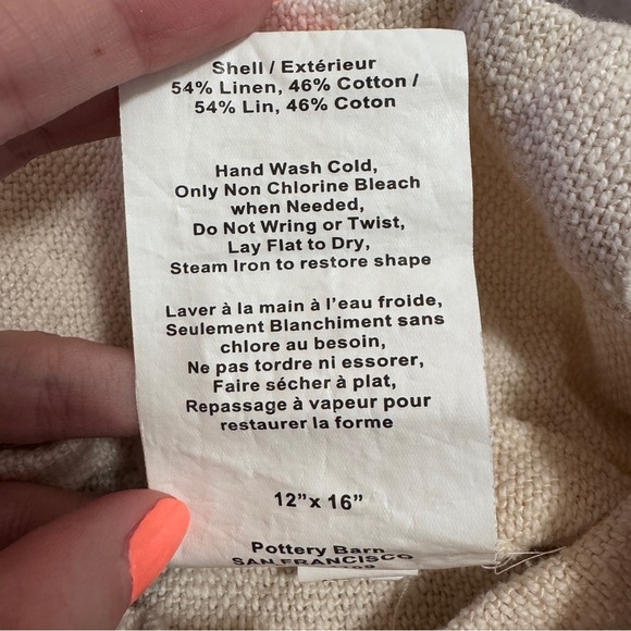 Pottery Barn Love Linen Valentines Decorative Pillow Cover 12x16 Lumbar - Picture 5 of 5